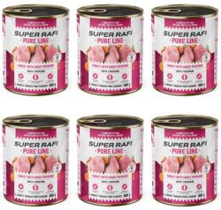 SUPER RAFI Pure Line pulyka édesburgonyával 6x800g nedves táplálék kutyáknak