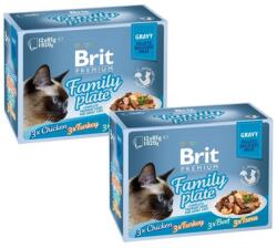 Brit Premium by Nature Cat Delicate Fillets in Gravy Family Plate 24x85g nedves táplálék felnőtt macskák számára szószban