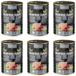 SUPER RAFI Cat perccsel és kacsaszívvel 6x400g nedves táplálék ivartalanított macskák számára