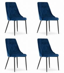  Valora IMOLA Modern sötétkék bársonyfotel nappaliba x4
