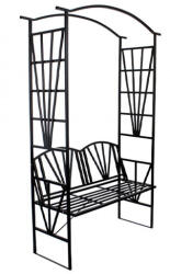  Rózsa boltív ülőpaddal - acél - 114x45x208cm