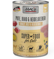MAC's 6x400g MAC´s Cat nedves macskatáp-Pulyka, marha & vörösáfonya