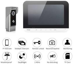 FOXMAG24 Videointerfon cu functii SMART, cu ecran de 7 inchi, 25 tonuri de apel, flux video clar, raza de actiune de pana la 300 de metri, gri