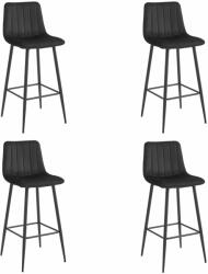  Valora POZZA szék, fekete bársony, ergonomikus kialakítás, konyhai használatra, 4 db