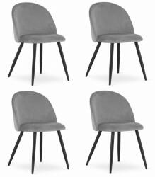  Valora BELLO Szék Világosszürke Bársony Modern Design x4