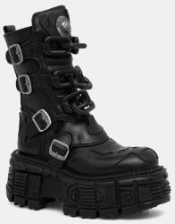 New Rock bocanci pentru femei din piele CRUST NEGRO, TANK NEGRO SIN HERRAJES 9BY2-OBDYHA_99X (M.MET030.C2)