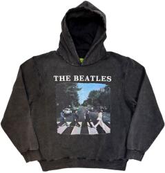 The Beatles Abbey Road & Logo (Stone Wash) Charcoal Grey L Pulóver (BEATSWHD46MC03)