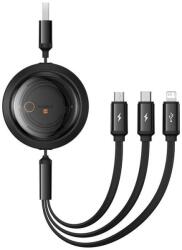 Baseus Cablu de incarcare rapida 3in1 Baseus Free2Draw, USB la micro USB+USB-C+Lightning, 3.5A, 1.1m (negru)