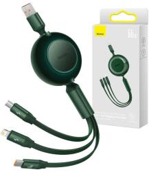 Baseus Cablu USB 3-în-1 Baseus Bright Mirror 2 - micro-USB/ USB-C/ Lightning 66W / 2A 1.1m (Verde)