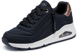 Skechers Uno Gen1 Zip And Stride fekete lányka-női fűzős, cipzáras sneaker cipő 310554L-BKRG