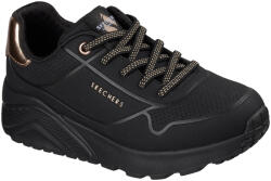 Skechers Uno Lite Metallic Mode fekete lányka-női fűzős sneaker cipő 310384L-BKRG
