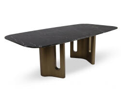 MaMaison Essenza Étkezőasztal Márvány Fekete-Arany Luxus Design (KHM-MM001501100385)