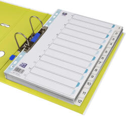 Oxford Index numeric A4 1-12 plastic, 12 file, alb (100204771)