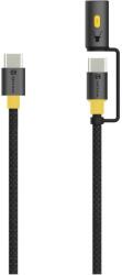 Tactical Stinger USB-C-USB-C töltő- és adatkábel LED lámpával, 1, 5m, fekete-sárga