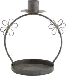 Chic Antique Gyertyatartó virágmotívummal - 14 cm