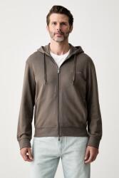 Giorgio Armani cipzáras melegítőfelső kapucnival férfi pamut - barna S - answear - 55 990 Ft