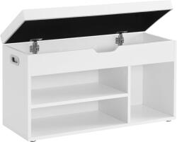 Klubfotel Cipőtartó pad tárolórekesszel, 80 cm - fehér