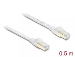 Delock Cablu retea RJ45 Flat Cat. 8.1 FTP 0.5m Alb, Delock 81024 (81024)