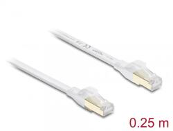 Delock Cablu retea RJ45 Flat Cat. 8.1 FTP 0.25m Alb, Delock 81023 (81023)