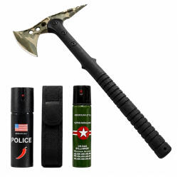Depox Set secure supravieturire, spray autoaparare si spray chili DEPOX®, otel inoxidabil, 40 cm/60 ml/60 ml, teaca inclusa (1843)
