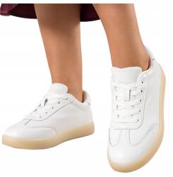Sergio Leone Bőr Sneakers Fehér Bézs talppal Fűzött sportcipő 41-es (7090410000410)