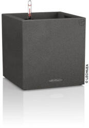 Lechuza CANTO Stone 40 cm low alacsony műanyag növénytartó kivehető belsővel graphite black