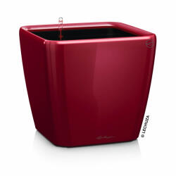 Lechuza QUADRO Premium Kivehető Be Ővel Scarlet Red High Gloss LS műanyag növénytartó 21 cm