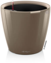 Lechuza CLASSICO Premium Kivehető Be Ővel Taupe High Gloss LS műanyag növénytartó 21 cm