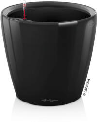 Lechuza CLASSICO Premium Kivehető Be Ővel Black High Gloss LS műanyag növénytartó 35 cm