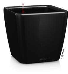 Lechuza QUADRO Premium Kivehető Be Ővel Black High Gloss LS műanyag növénytartó 21 cm