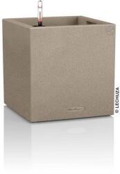 Lechuza CANTO Stone 40 cm low alacsony műanyag növénytartó kivehető belsővel sandy beige