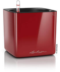Lechuza CUBE Premium Scarlet Red Highgloss műanyag növénytartó 16 cm