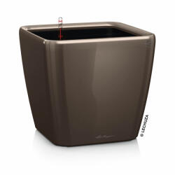 Lechuza QUADRO Premium Kivehető Be Ővel Taupe High Gloss LS műanyag növénytartó 28 cm