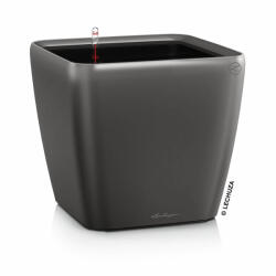 Lechuza QUADRO Premium Kivehető Be Ővel Charcoal Metallic LS műanyag növénytartó 28 cm