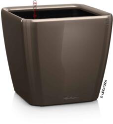 Lechuza QUADRO Premium 43 cm LS műanyag növénytartó kivehető belsővel taupe high gloss