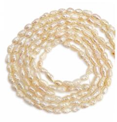  Margele Perle de Cultura Albe Neregulate 6-8x4-5 mm Lungime Sirag 34 cm