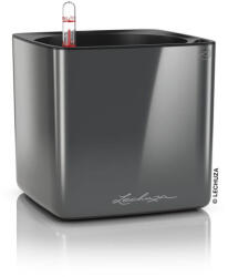 Lechuza CUBE Premium Charcoal Highgloss műanyag növénytartó 16 cm