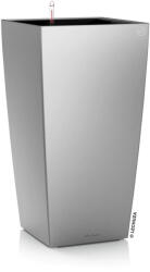 Lechuza CUBICO Premium 30 cm műanyag növénytartó kivehető belsővel silver metallic