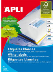 APLI Etikett címke, 63, 5 x 46, 6 mm, kerekített sarkú, univerzális, 18 címke/ív, 100 ív/doboz APLI