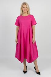 SHOPIKA Rochie midi lejera oversize din bumbac, cu croi amplu si colturi, fucsia Talie unica