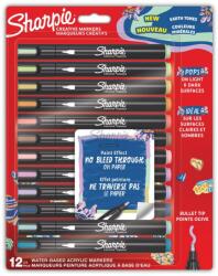 Sharpie Комплект маркери Sharpie Acrylic, 12 цвята, блистер, земни цветове (32529-А-ЗЕМНИ ЦВ)