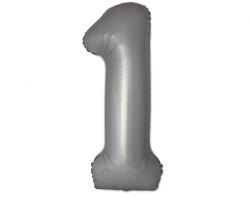  Matt ezüst 1-es Moonlight szám fólia lufi 76 cm (WP) (MLG333411) - kreativjatek
