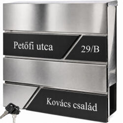 Batadecor Rozsdamentes (INOX) fém postaláda, gravírozott felirattal "4