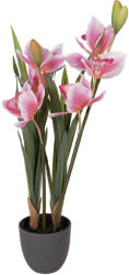 Clayre & Eef Flori artificiale roz verzi in ghiveci 14x14x55 cm (5PL0209)