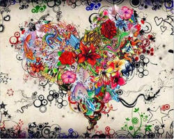 Figured Art Set pictura pe numere, cu sasiu, Florile inimii, 40x50 cm (PN2328-Y)