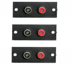 MNC Set 3 terminale RCA x2 prize incorporabile 50x20 mm rosu /negru M`N`C 05079-3 (05079-3)