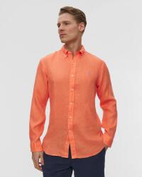 Ralph Lauren Cămașă Portocalie Din In Pentru Bărbați Polo Ralph Lauren