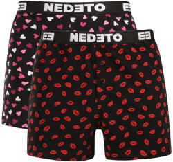Nedeto 2PACK pantaloni scurți pentru bărbațiNedeto Sărut și inimioare multicolore (2NGVL01) XL (184300)
