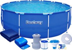 Brius Piscina cadru metalic Bestway, 305x76 cm, 4.500 litri, cu toate accesoriile (BES!-56679+ACC) Piscina