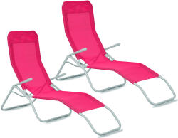 AGA 2x Șezlong de grădină SIESTA Roz (2x MC372171PI nebo 2x MR4250-DarkPink)